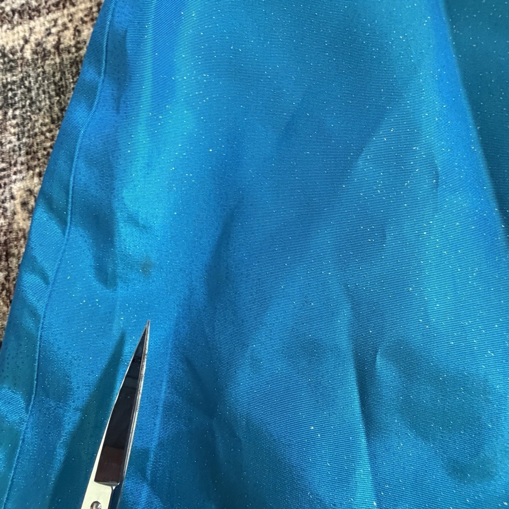 Vintage Gunne Sax Jessica McClintock 10 Strapless Shimmery Blue Satin Gown Dress - Picture 12 of 14